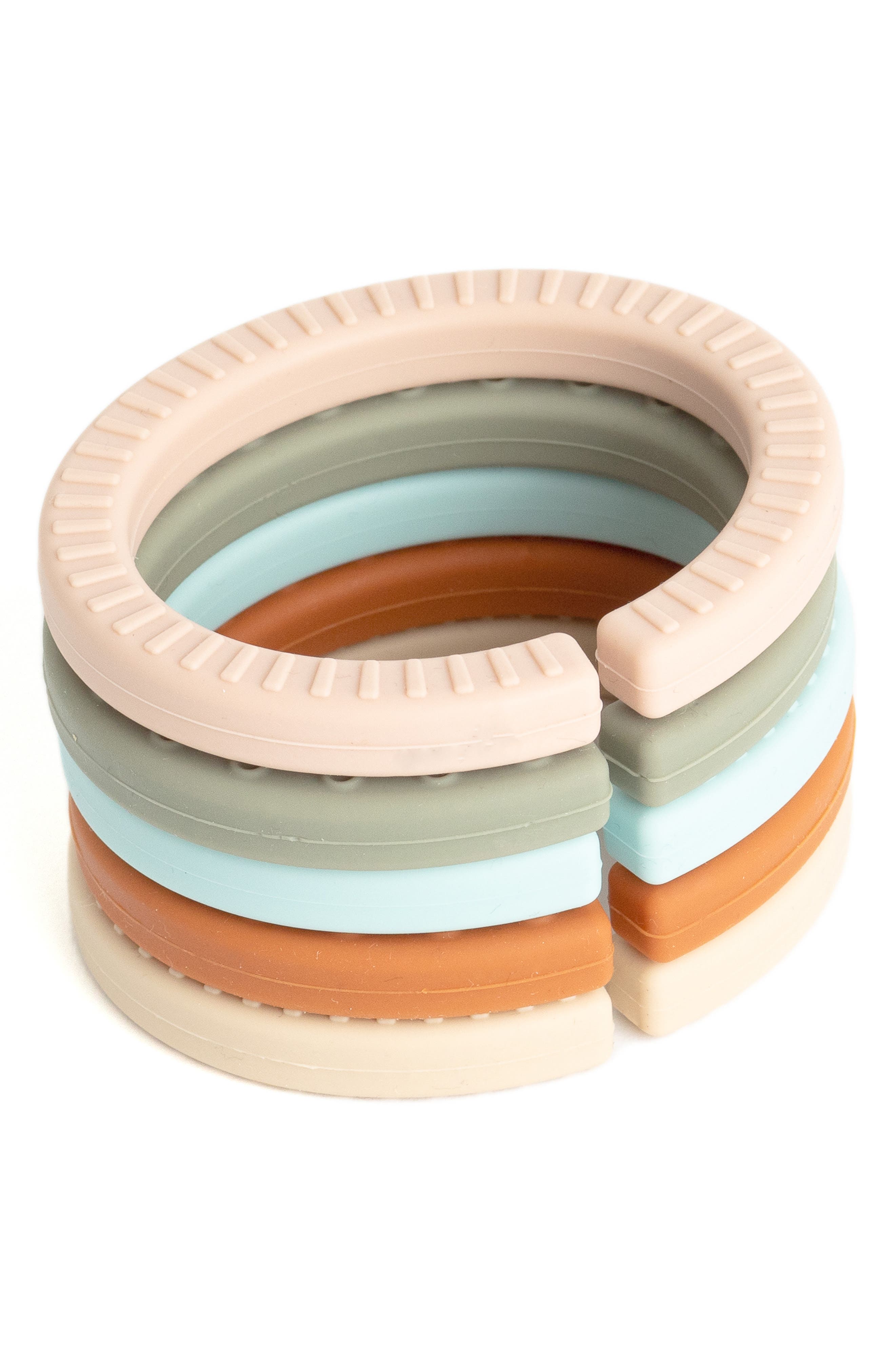 Set of 5 Happy Links Teething Rings
