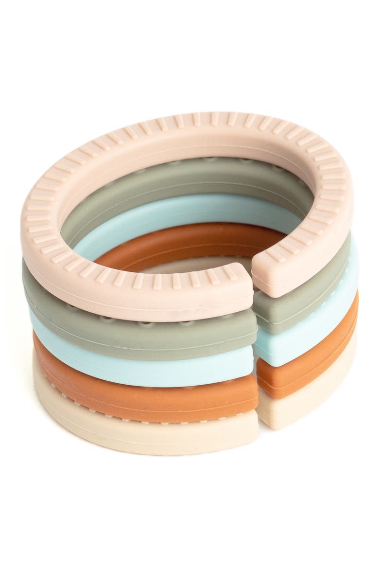 Set of 5 Happy Links Teething Rings, Main, color, MULTI