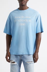 Acne Studios 1996 Logo Distressed Cotton & Hemp Graphic Tee