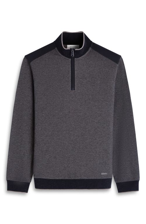 Bugatchi Mélange Quarter Zip Top In Gray