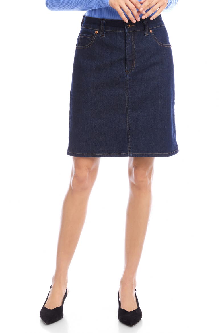 High Waist Pencil Denim Skirt, Main, color, INDIGO BLUE