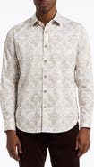 Robert Graham Delancey Damask Print Stretch Cotton Button-Up Shirt