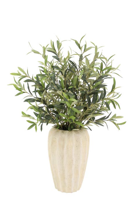 30" Faux Olive Arrangement in Artisan Vase