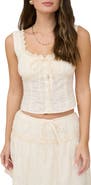 Blu Pepper Embroidered Eyelet Cotton Crop Tank