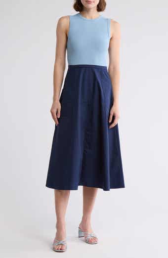 AREA STARS Kia Sleeveless Mixed Media Dress