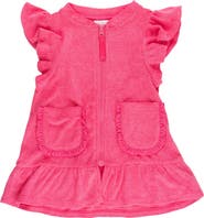 RuffleButts Terry Butterfly Sleeve Full Zip Cover-Up