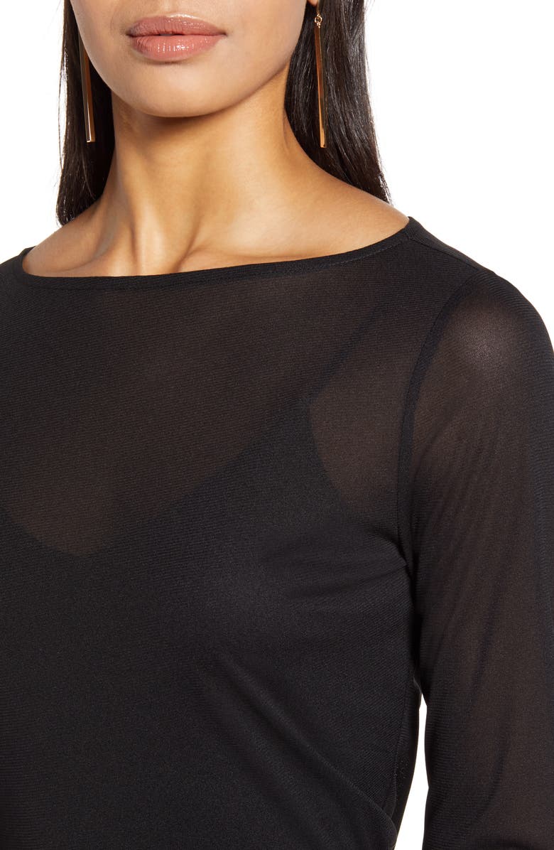 Halogen<sup>®</sup> Bateau Neck Mesh Top, Alternate, color, 