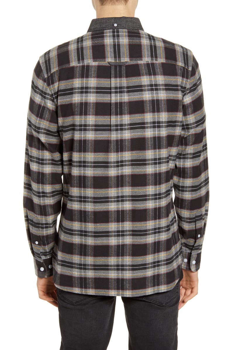 WeSC Olavi Plaid Button-Down Flannel Shirt, Alternate, color, 