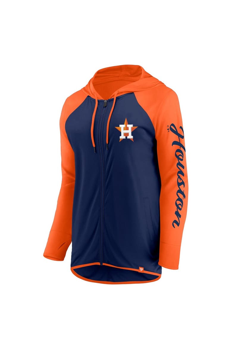 Women's Fanatics Navy/Orange Houston Astros Script Sleeve Full-Zip Hoodie, Alternate, color, Navy