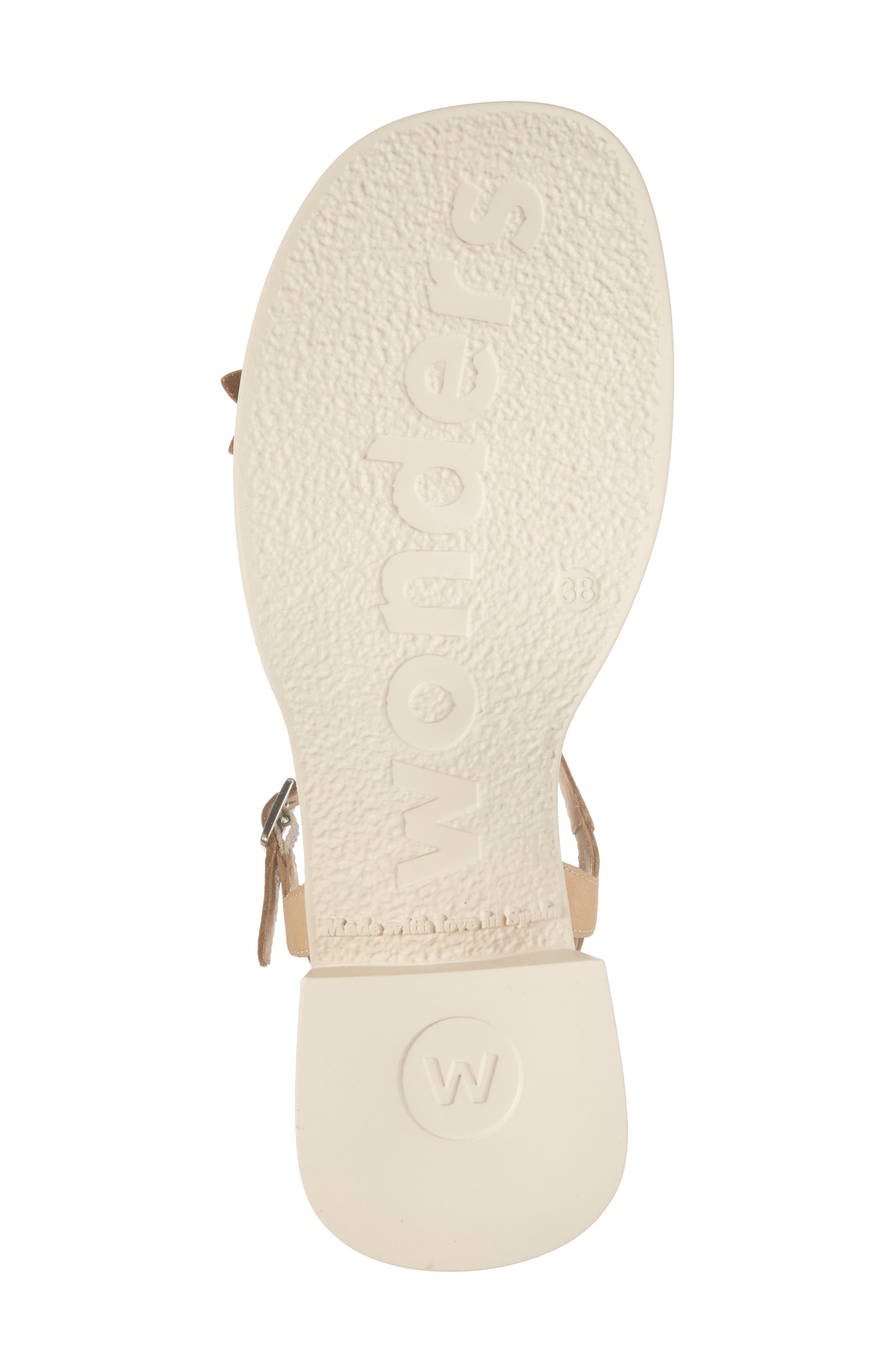 Wonders Flower Ankle Strap Slide Sandal, Alternate, color, Nubuk Sand