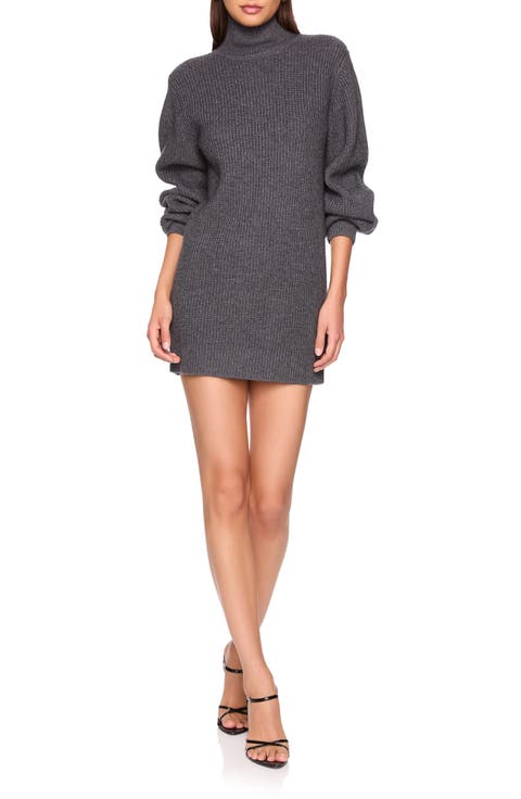 Rib Knit Merino Wool Blend Minidress