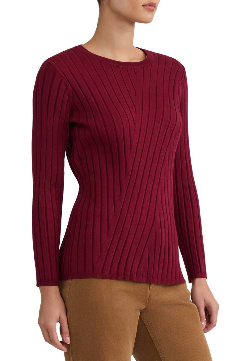 Wide Rib Crewneck Sweater, Alternate, color, CLASSIC WINE