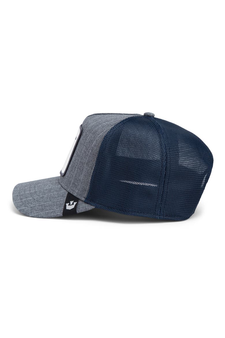 Suited Champ Snapback Trucker Hat, Alternate, color, NAVY