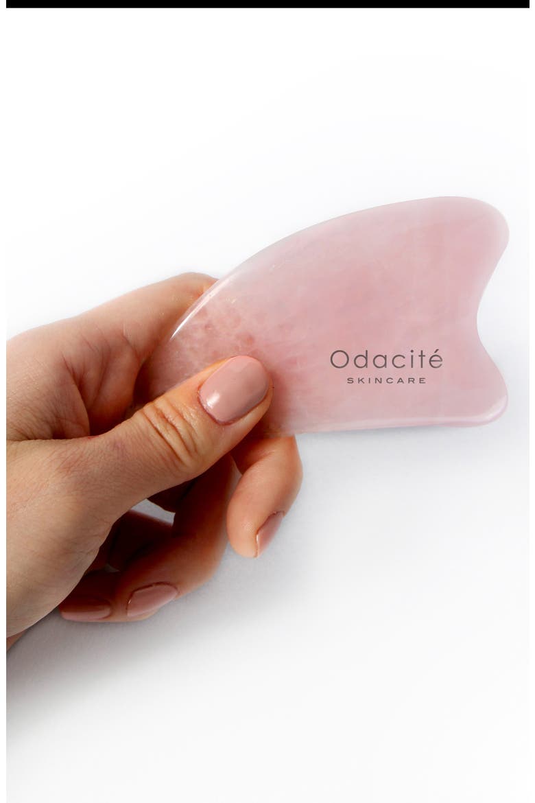 Crystal Contour Gua Sha Beauty Tool, Alternate, color, ROSE QUARTZ