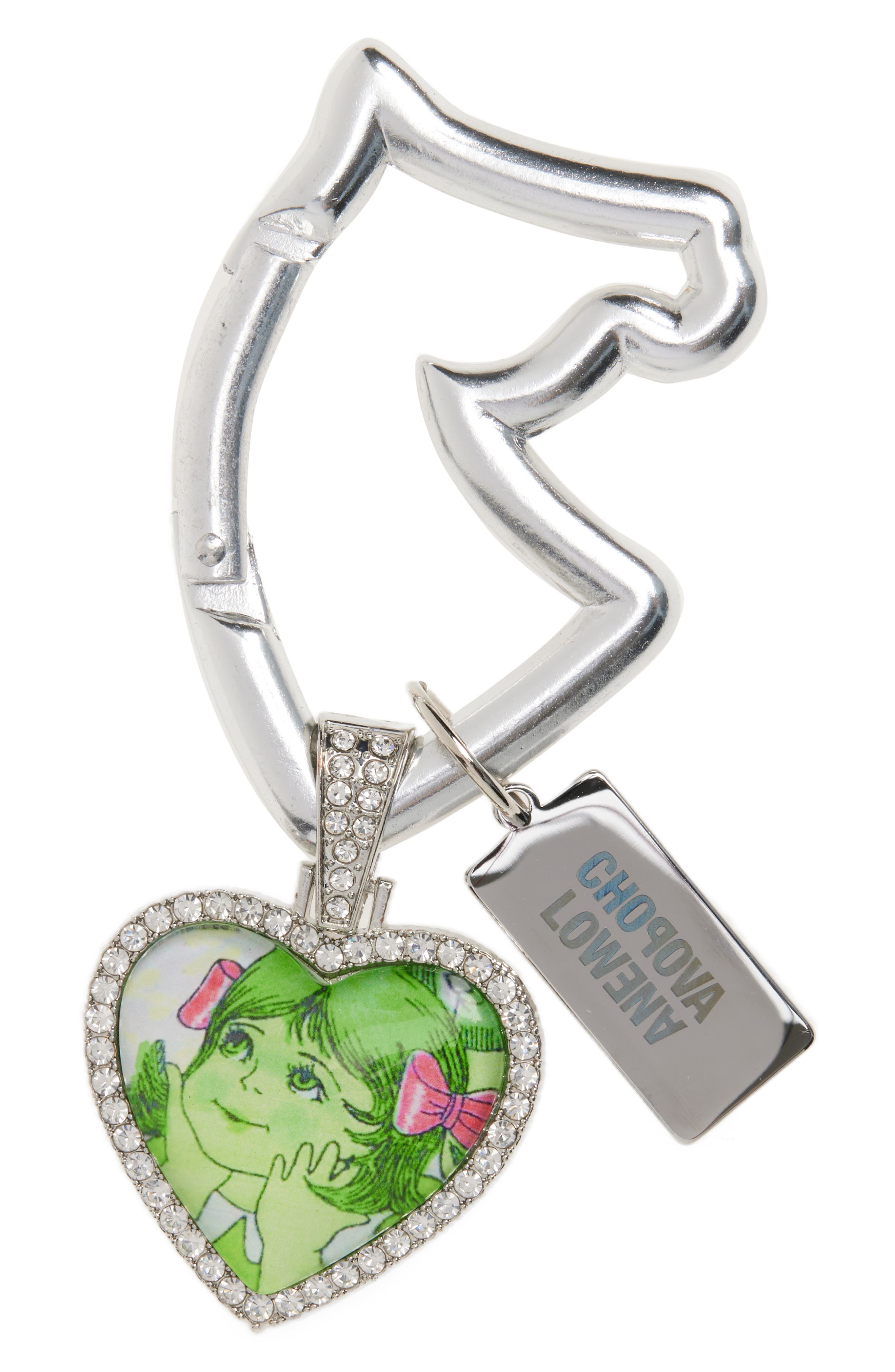 Chopova Lowena I Heart Horse Bag Charm, Main, color, Silver Multi