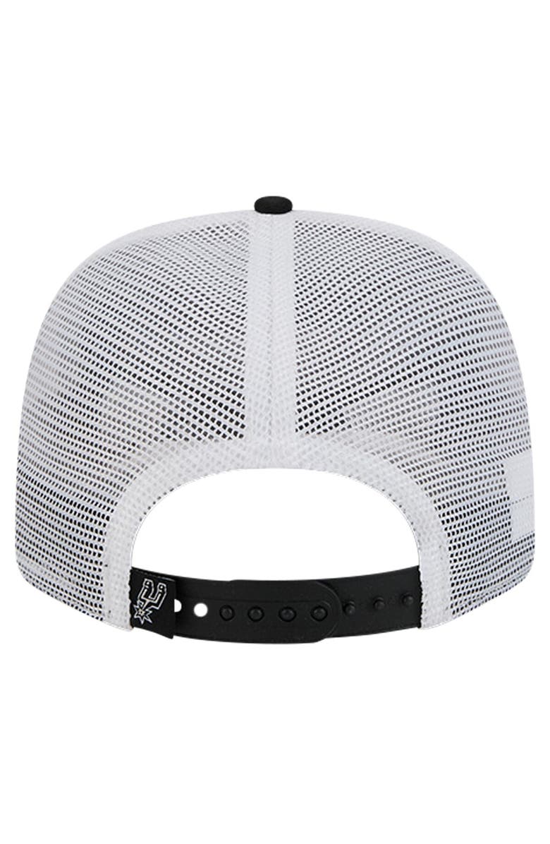 New Era Men's New Era Black/White San Antonio Spurs Trucker 9SEVENTY COOLERA Stretch-Snap Hat, Alternate, color, 