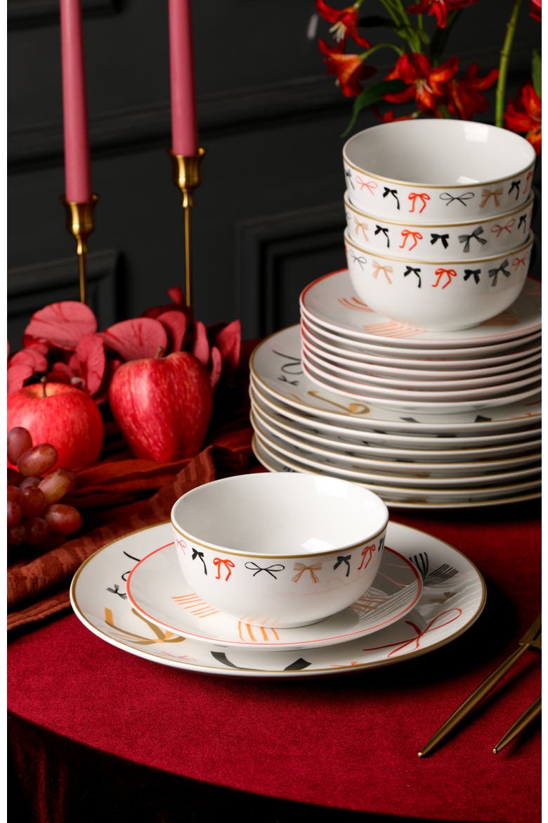 Rosie Porcelain 24-Piece Dinnerware Set, Alternate, color, Multicolored