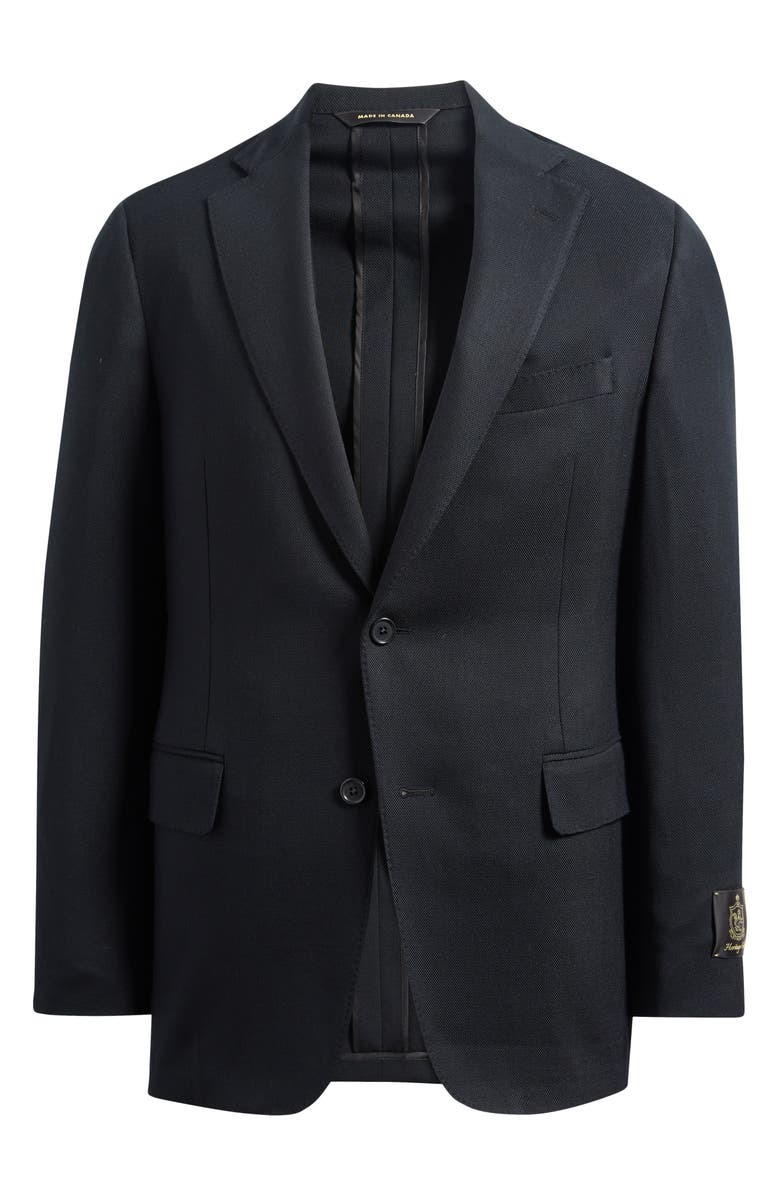 Heritage Gold Luxury Performance Stretch Wool Suit Separate Jacket, Alternate, color, Black