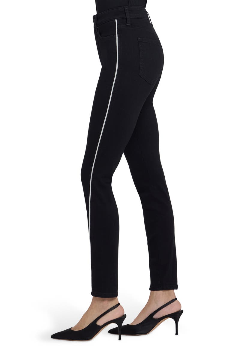 Ami High Waist Skinny Jeans with Piping, Alternate, color, BLACK RINSE