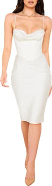 HOUSE OF CB Myrna Satin Corset Dress
