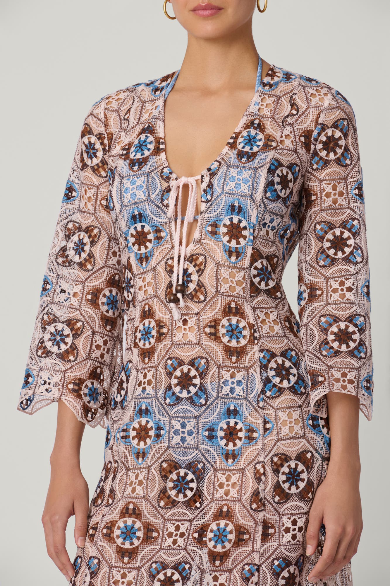 Cannes Medallion Crochet Maxi Cover Up - image 2