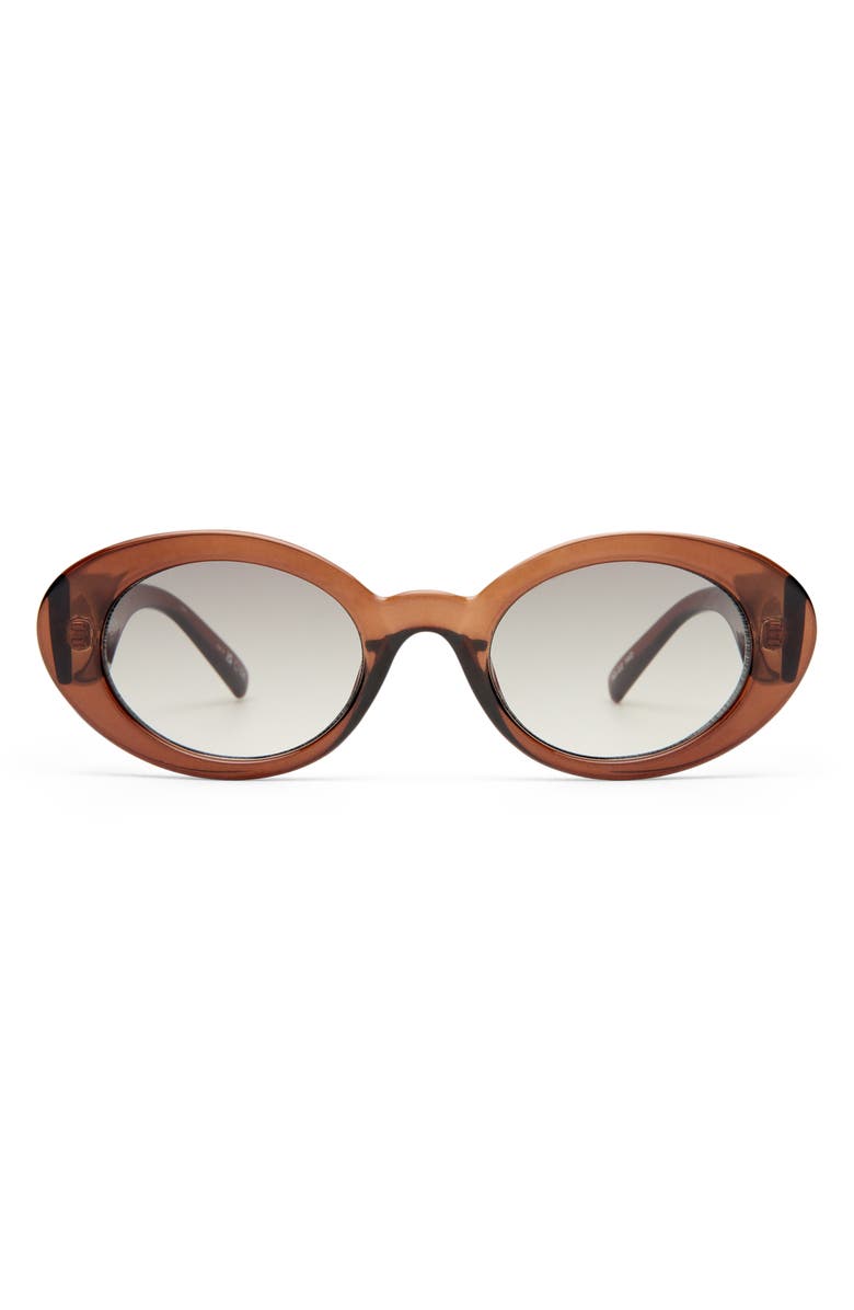 Le Specs Nouveau Vie 50mm Oval Sunglasses, Main, color, Chocolate Brown