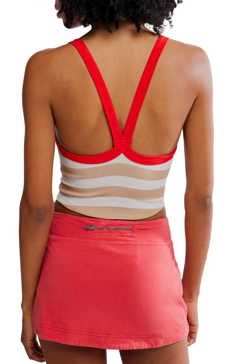 Free People FP Movement All Clear Stripe Camisole, Alternate, color, White Combo