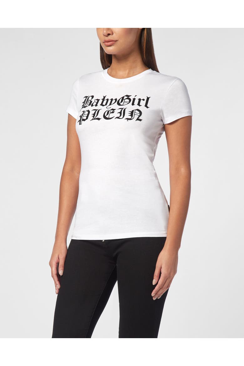T-Shirt Slim Fit Women, Main, color, white