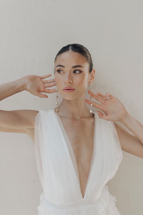 Untamed Petals Carmela Bezel Crystal Drop Earrings In Gold