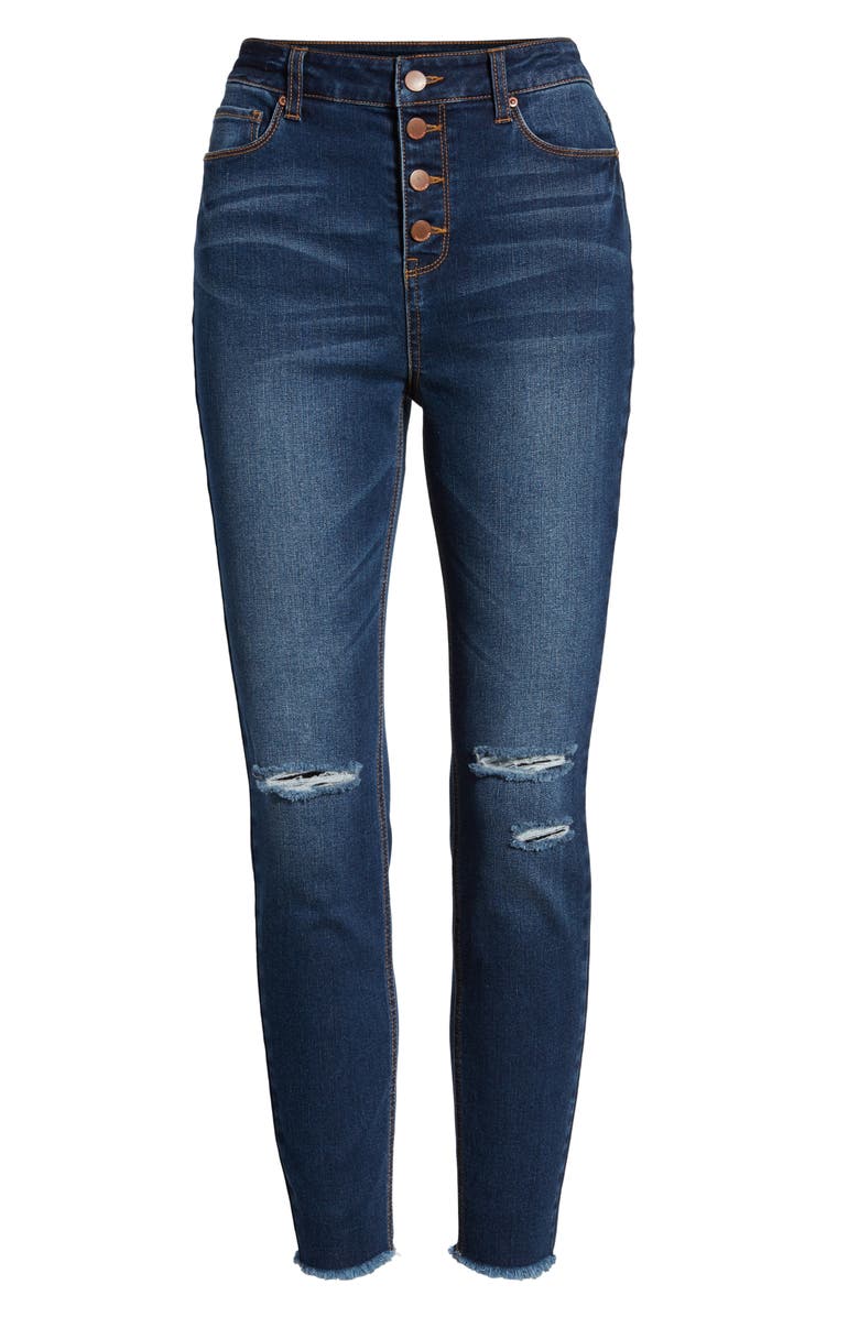 Tinsel Ripped High Waist Ankle Jeggings, Alternate, color,