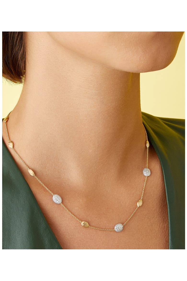 Siviglia Diamond Pavé Station Necklace, Alternate, color, 18K YELLOW GOLD
