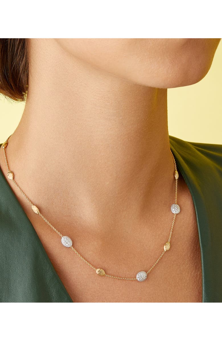 Marco Bicego Siviglia Diamond Pavé Station Necklace, Alternate, color, 