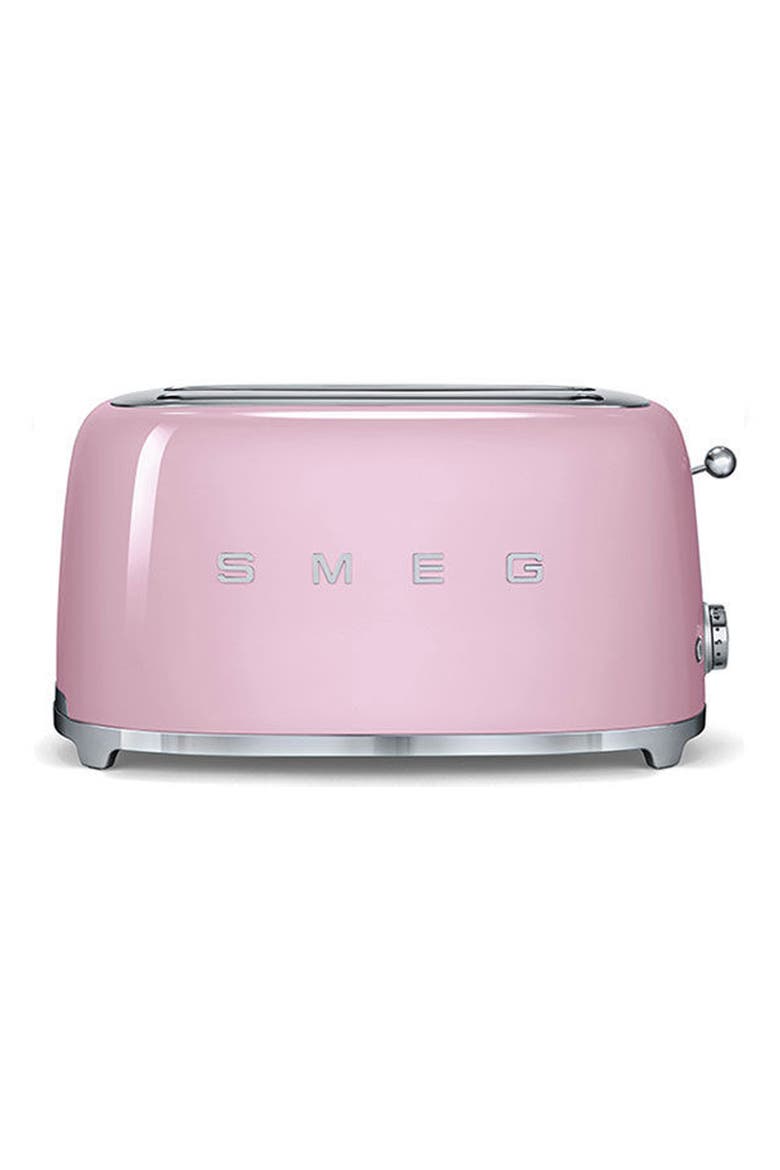 50s Retro Style Four-Slice Toaster, Main, color, PINK
