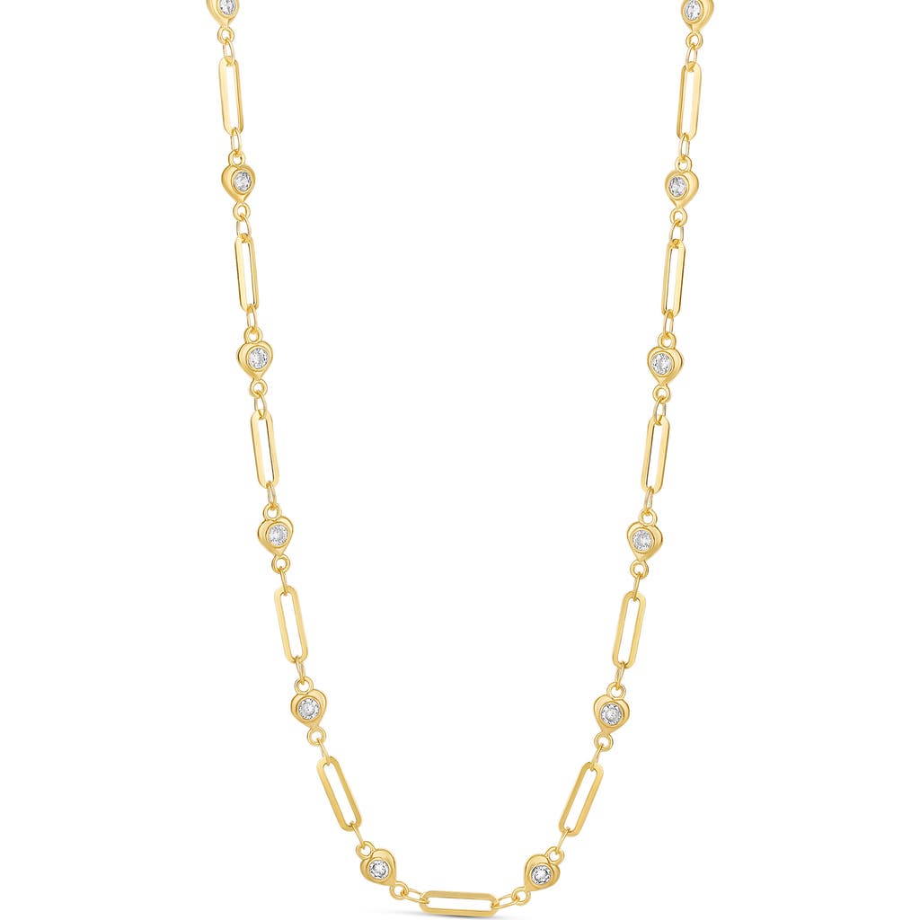 Shymi Heart Station Paper Clip Chain Necklace In Gold
