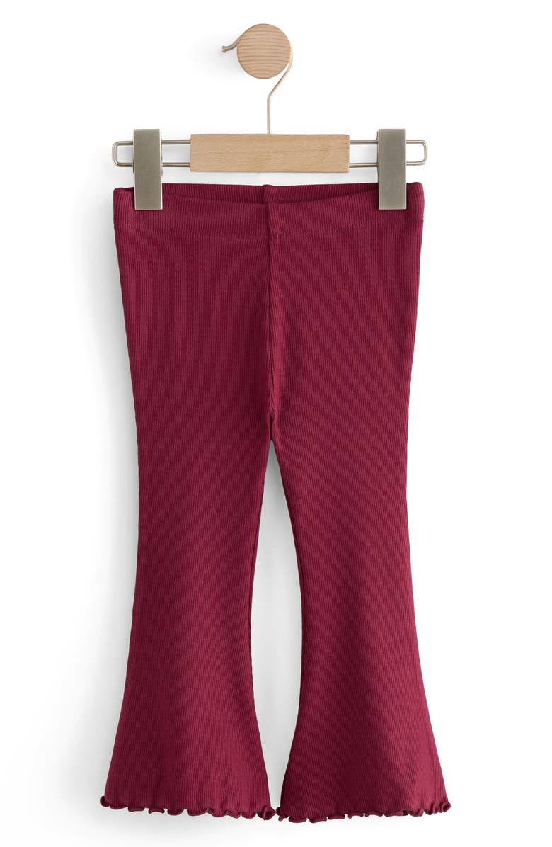 NEXT Kids' Lettuce Hem Flare Leg Leggings, Main, color, Red