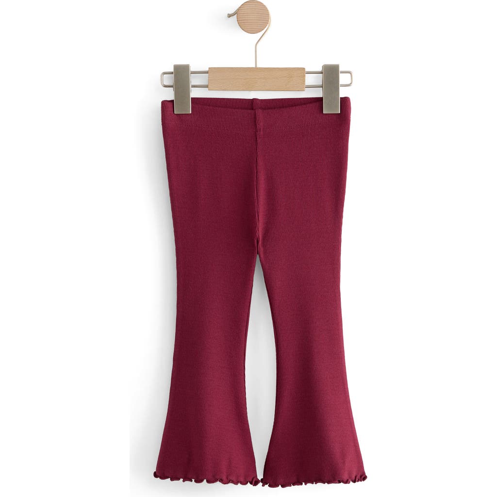 Next Kids' Lettuce Hem Flare Leg Leggings In Red