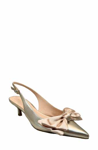 Debra Pointed Toe Kitten Heel Slingback Pump