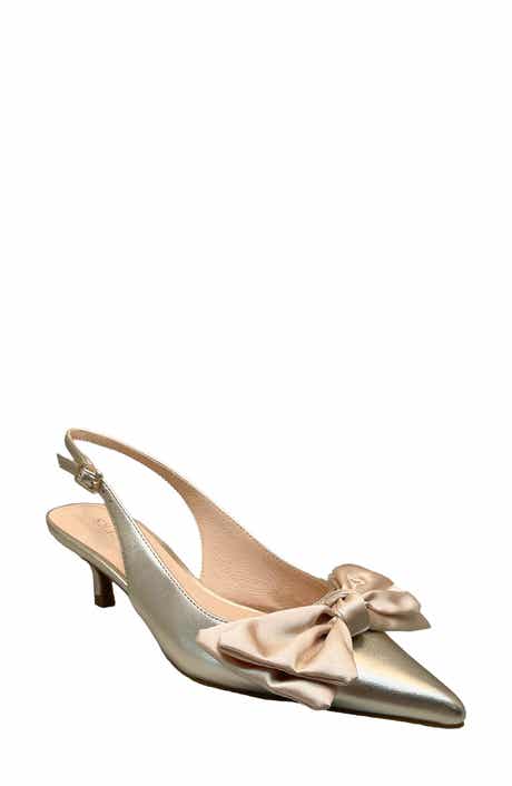 Debra Pointed Toe Kitten Heel Slingback Pump