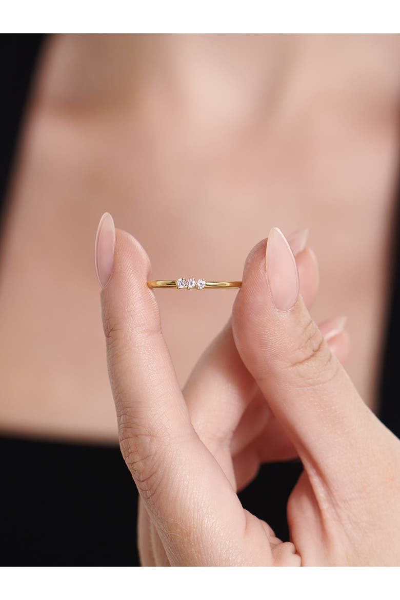 Triple Round Lab Grown Diamond Ring in 14K Gold, Alternate, color, Yellow Gold