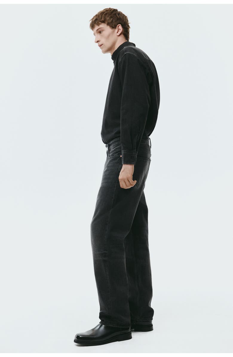 H&M Houston loose jeans, Alternate, color, Washed Black