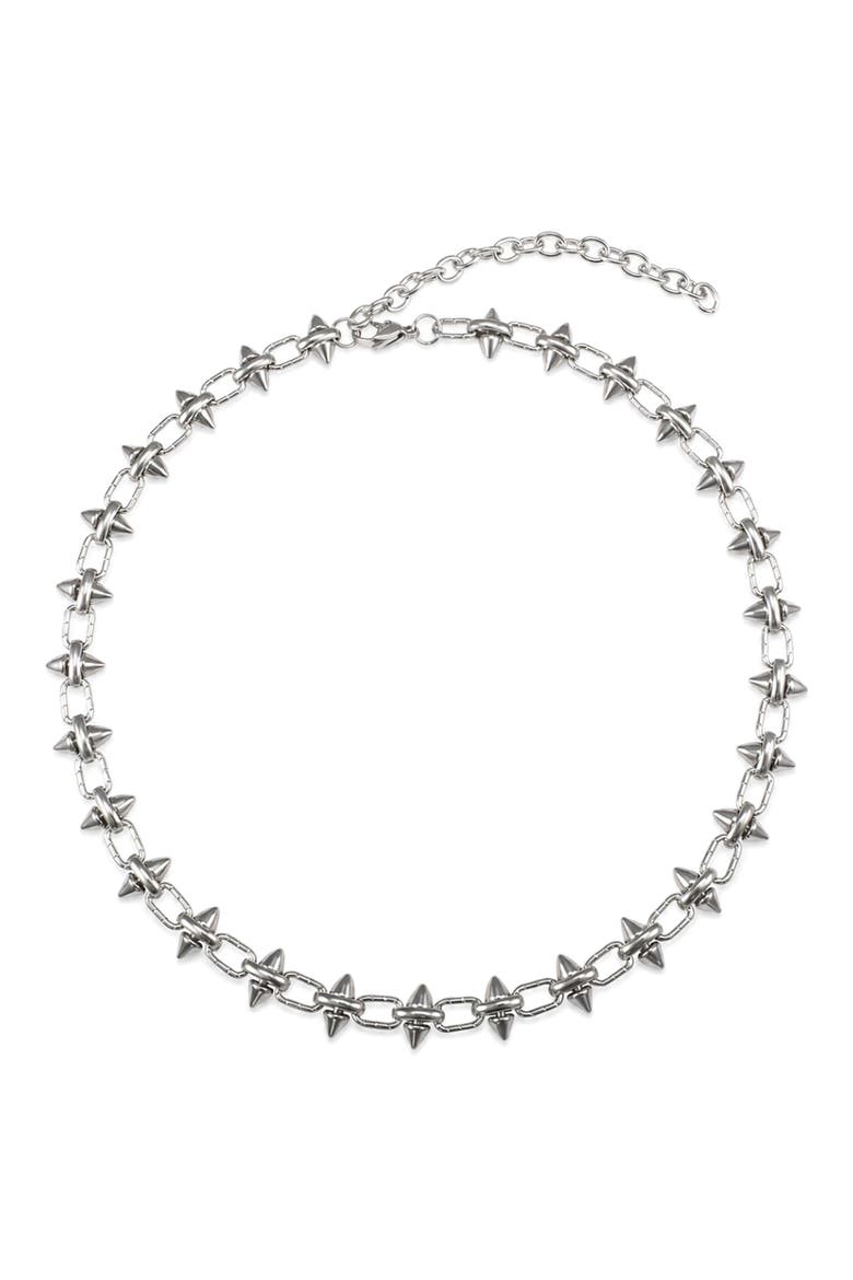 Spike Link Necklace, Main, color, SILVER