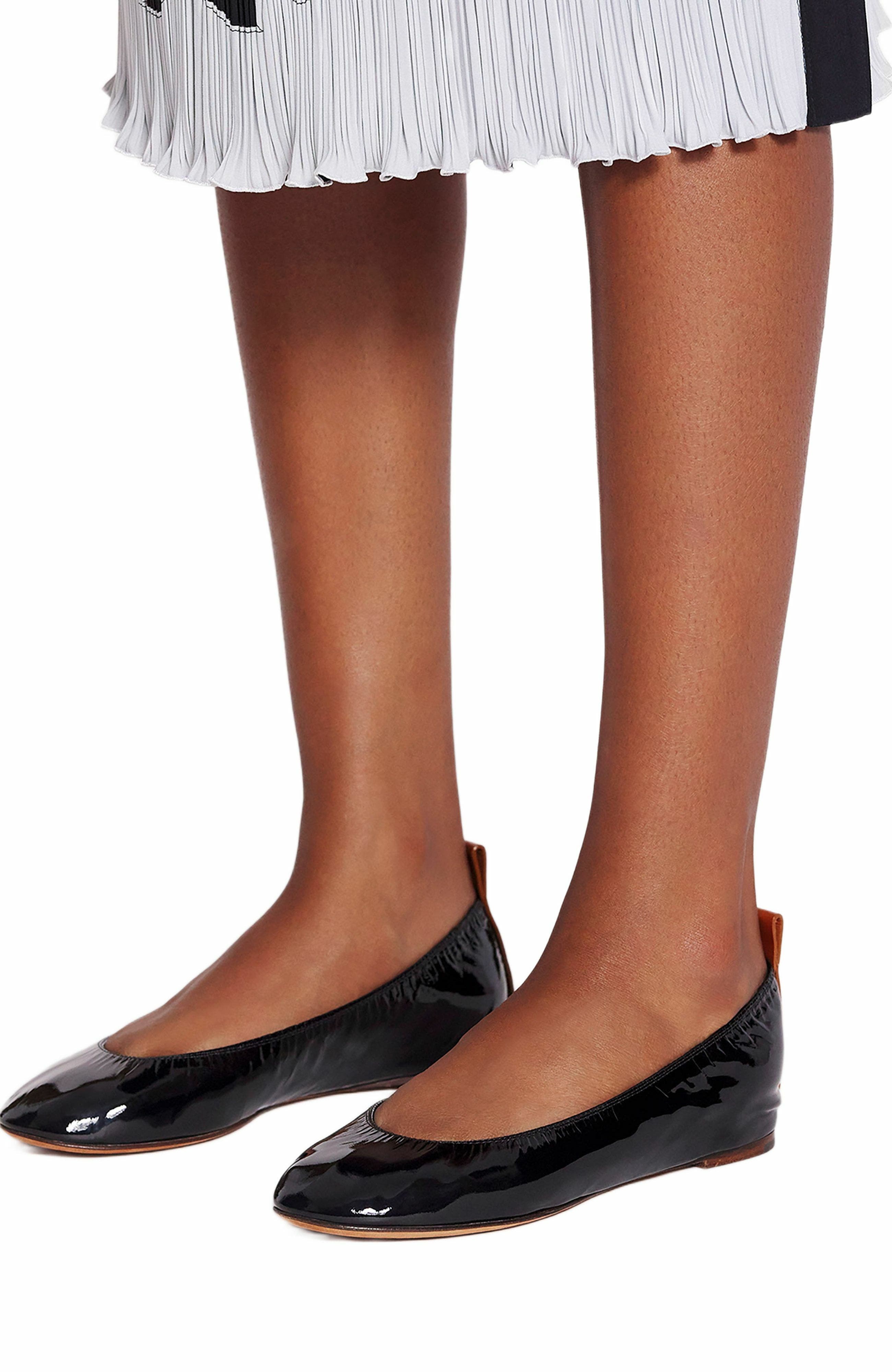 Lanvin The Ballerina Flat In Patent Leather, Alternate, color, 
