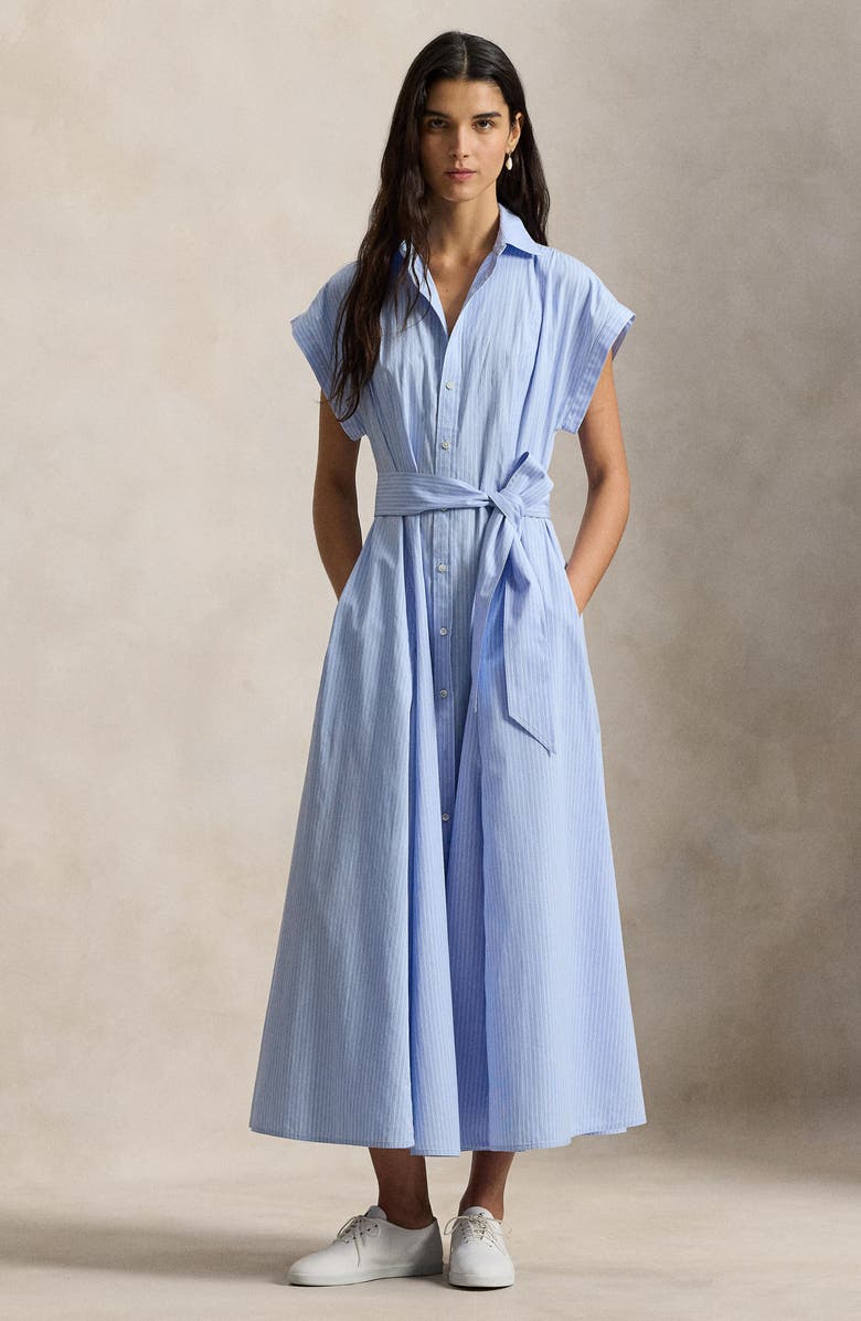 Polo Ralph Lauren Stripe Shirtdress, Alternate, color, Blue Multi Stripe