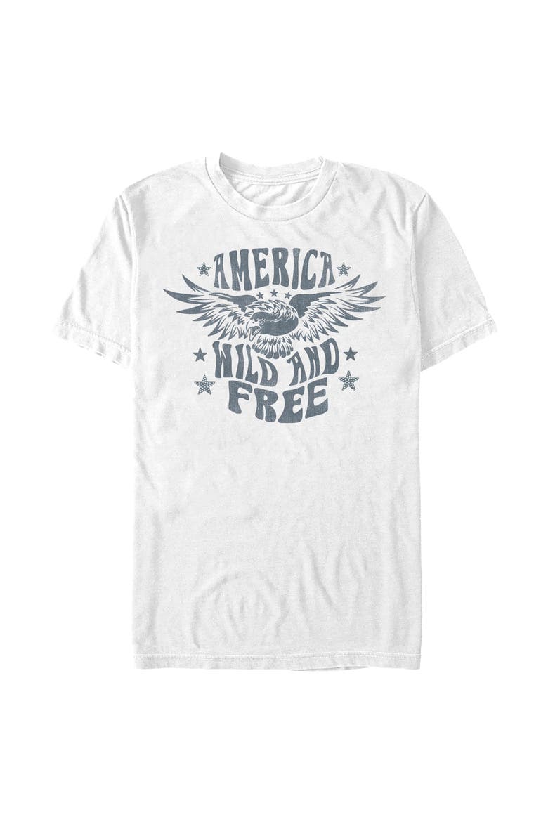 Men's Lost Gods America Wild and Free Bald Eagle  Graphic T-Shirt, Main, color, White