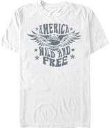 Lost Gods Men's Lost Gods America Wild and Free Bald Eagle Graphic T-Shirt