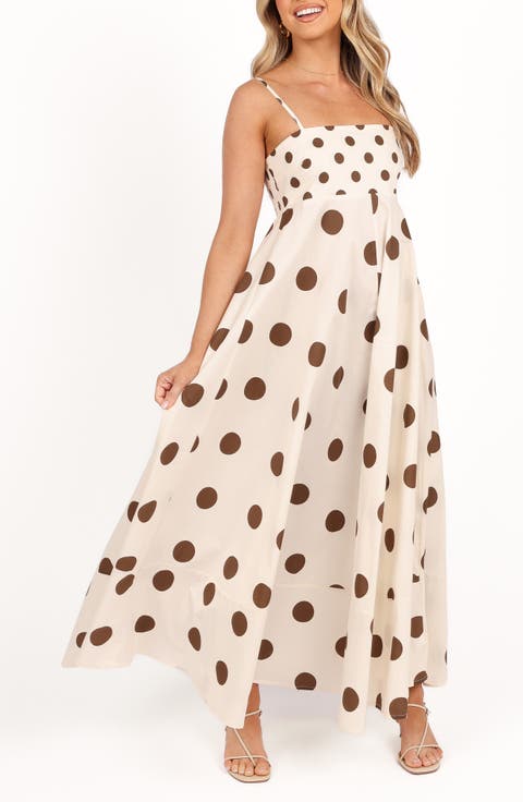 Deenie Mixed Polka Dot Cotton Maxi Dress
