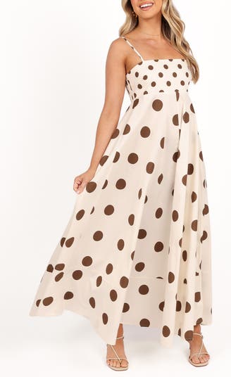 Deenie Mixed Polka Dot Cotton Maxi Dress