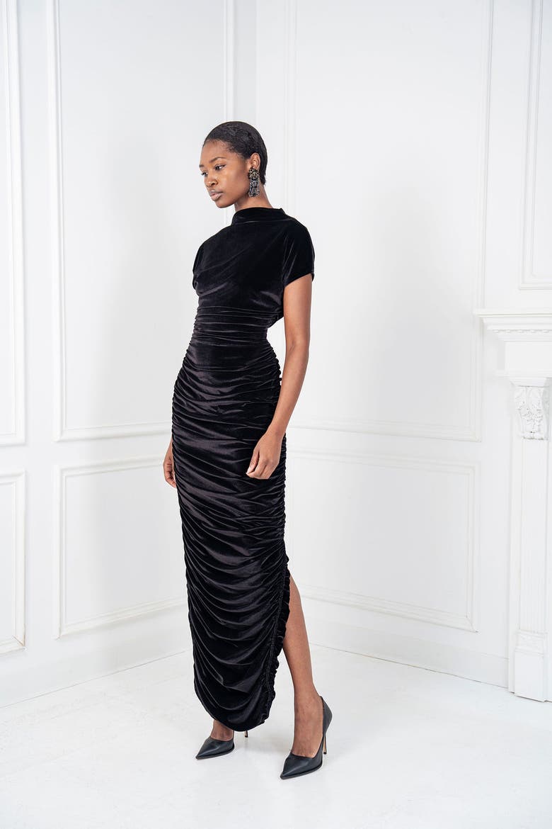 Angelina Cocktail Gown, Alternate, color, Black