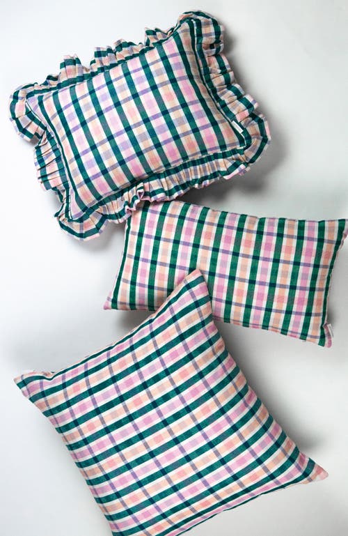 ARCHIVE NEW YORK ARCHIVE NEW YORK HANDWOVEN CLASSIC PLAID SQUARE COTTON THROW PILLOW