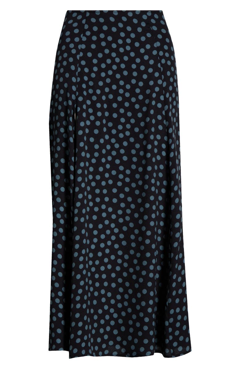 Reformation Zoe Side Slit Midi Skirt, Main, color, Cosmic Dot